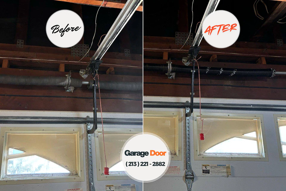 Before and after: garage door repair Piedmont, CA